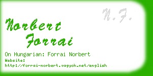 norbert forrai business card